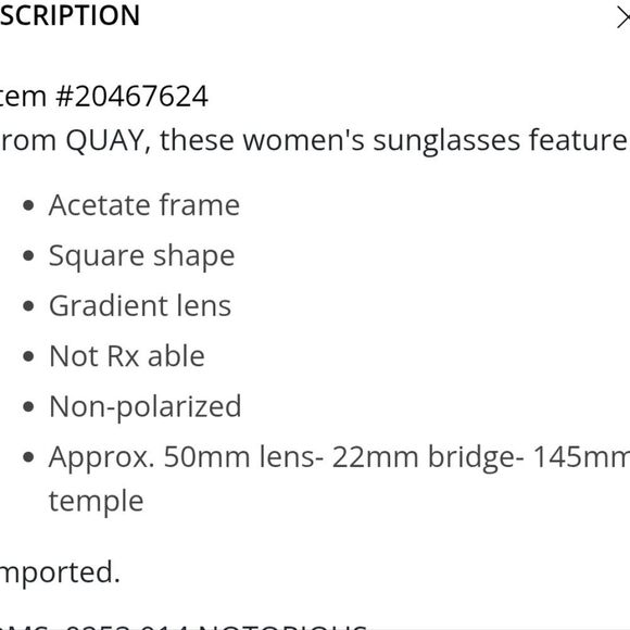 Quay Australia Notorious 50MM Square Sunglasses - Picture 3 of 8